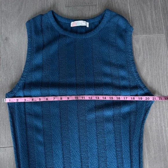 Free People Beach Theo Sweater Midi Dress Out Of The Blue S Ribbed Textured Boho - Picture 13 of 14